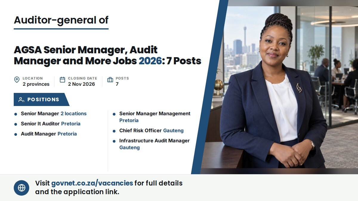 Agsa Business Continuity Manager at Auditor-General of South Africa