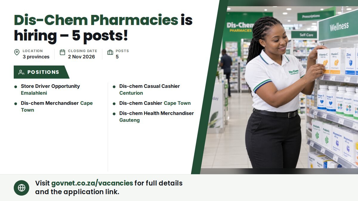Health Merchandiser at Dis-Chem Pharmacies