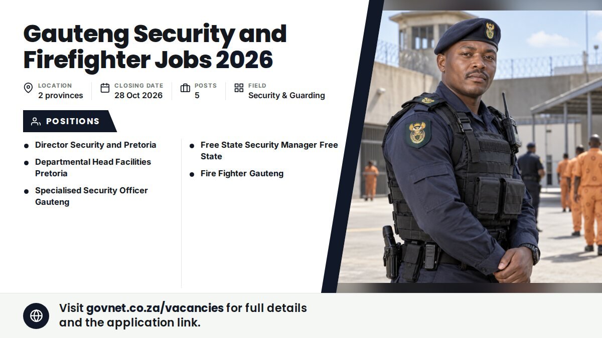 Dcs Specialised Security Officer at South African Department of Correctional Services